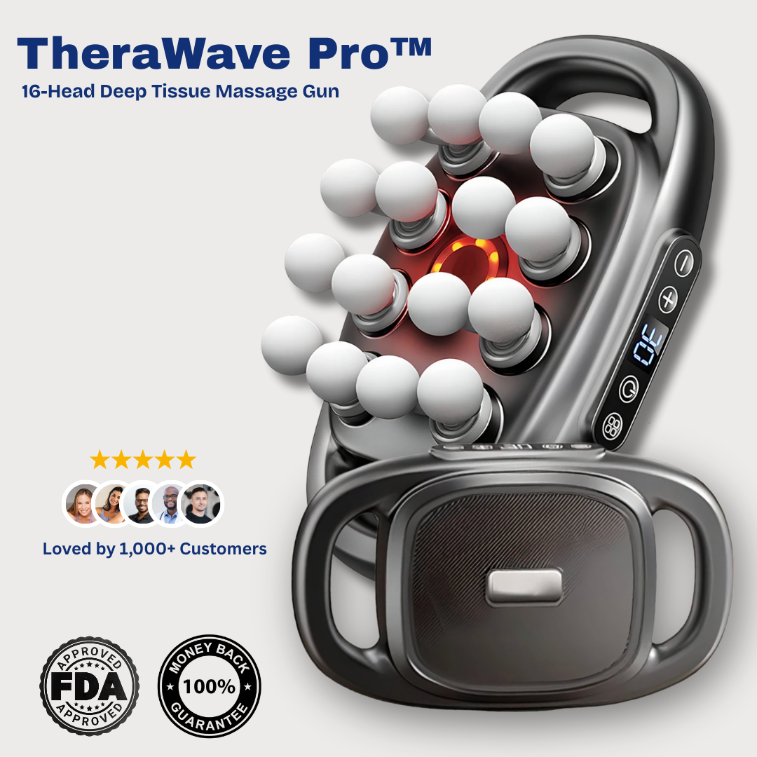 TheraWave Pro™ — 16-Head Deep Tissue Massage Gun